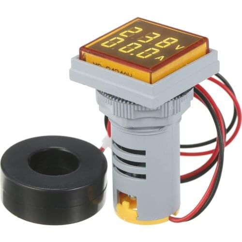 Mini Square Digital Volt-ammeter Voltammeter Ammeter Voltmeter Indicator Monitor AC Panel Meter AC60-500V AC0-100A