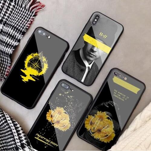 For iPhone 6 6plus 7 plus 8 8plus 5 5S 5C SE For iPhone X XS XR XS Max Twenty One Pilots 21 Pilots Tempered Glass Phone Case