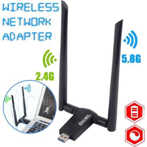 Dual-band Wireless WiFi adapter 2.4G/5Ghz 802.11ac USB 3.0 WiFi Adapter for Laptop PC Mini WiFi Adapter In Stock