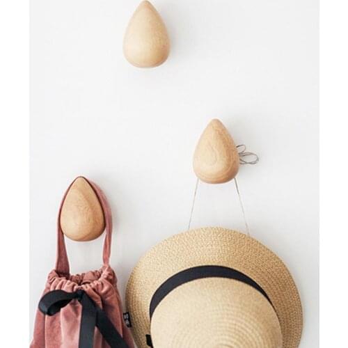 1 Set Hat Hook Portable Lightweight Ornamental Wall Mounted Coat Hook Water Drop Shape Rack Clothes Hanger for Home