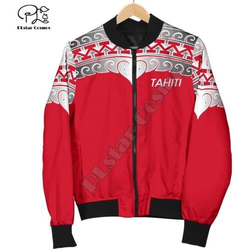 French Polynesia Art Tahiti Country Flag Tribal Culture Retro 3DPrint Men/Women Funny Bomber Jacket Motorcycle Jacket Pullover 2
