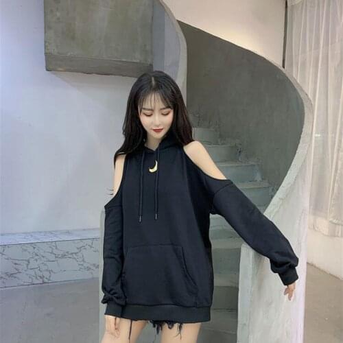 Lazy student jacket loose-sleeved long-sleeved hooded blouse sweatshirt album para top clothing Pattern printing