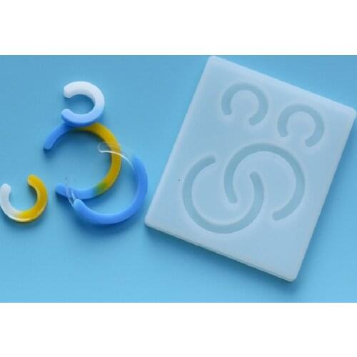 DIY Small Semicircle Earrings Crystal Epoxy Mold Semicircle Pendant Jewelry Accessories Silicone Mold Jewelry Making For Resin