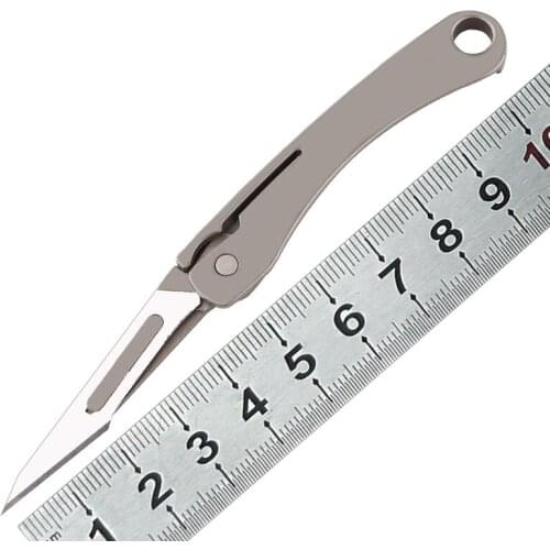 Mini Titanium Alloy Self defense Cutting Knife Outdoor Carry-on Box-opening Knife Personal Safety EDC Key Tool Medical Knife