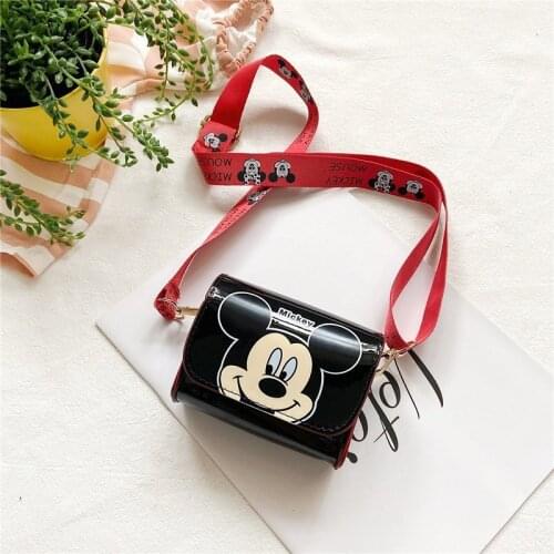 Disney Cartoon Mini Shoulder Bag Mickey Mouse Minnie Anime Kawaii Silicone Coin Purse for Women Girls Kids Christmas Gifts