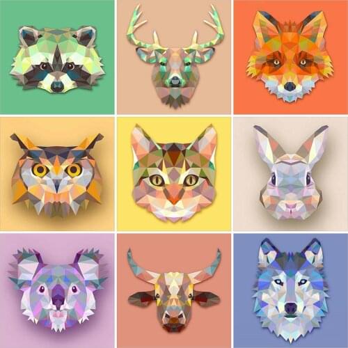 MomoArt 5D DIY Diamond Painting Wolf Animal Cross Stitch Kits Diamond Embroidery Cat Picture Of Rhinestones Mosaic Wall Decor