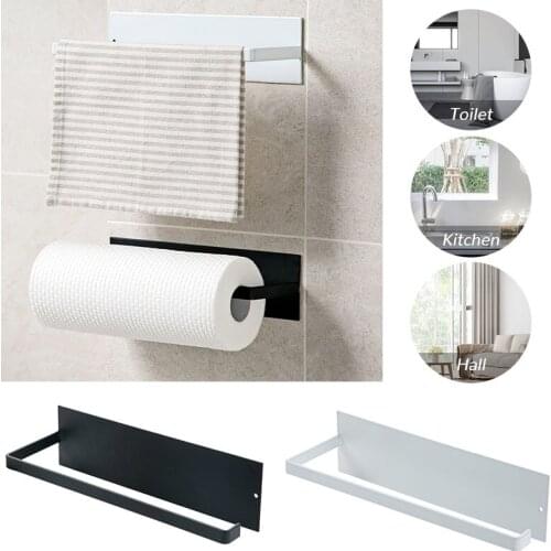Stainless Steel Paper Towel Holder Kitchen Roll Paper Holder Free Toilet Paper Holder Concise Wholesale