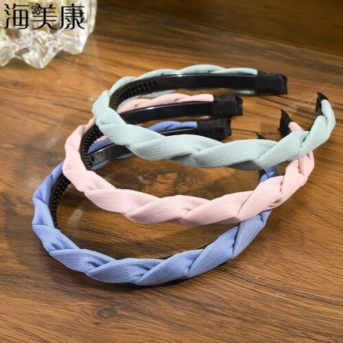 Haimeikang Cross Solid Headbands Toothed Comb Plastic New Women Braided Hairbands Non-slip Hair Hoops Fashion Hair Accessories