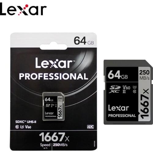 Original Lexar Professional SD Card 256GB 128GB 64GB Memory Card V60 C10 U3 SDXC Flash Card For 4K Camera