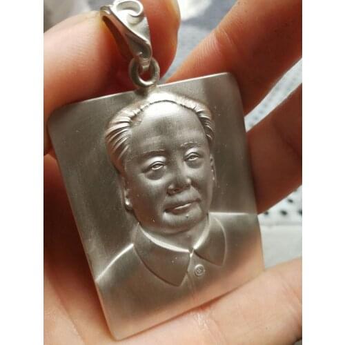 990 sterling silver pendant Chairman Mao like silver and silver brand handmade free shipping