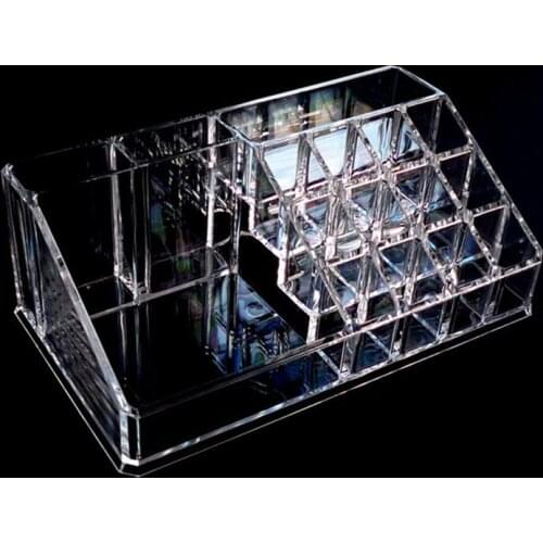 Clear Acrylic Cosmetic Make up Organizer Makeup Jewelry Lipstick Brush Nail polish Holder Storage Box Tattoo Accesories