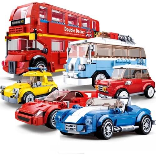 QWZ City Speed Champions Sports Car High-Tech Building Blocks Racing Car Super Racers Figures Bricks Kids Toys for Children Gift