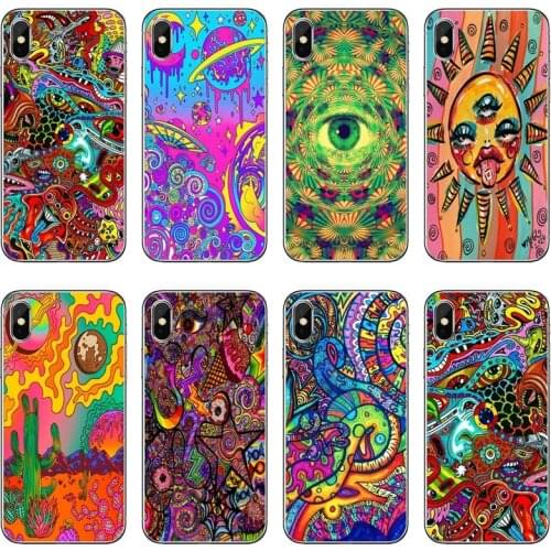 Colourful Psychedelic Trippy Transparent Phone Case For iPhone 12 11 Pro Max Mini XS Max XR X 8 7 Plus 6 6S Plus 5 5S SE 2020