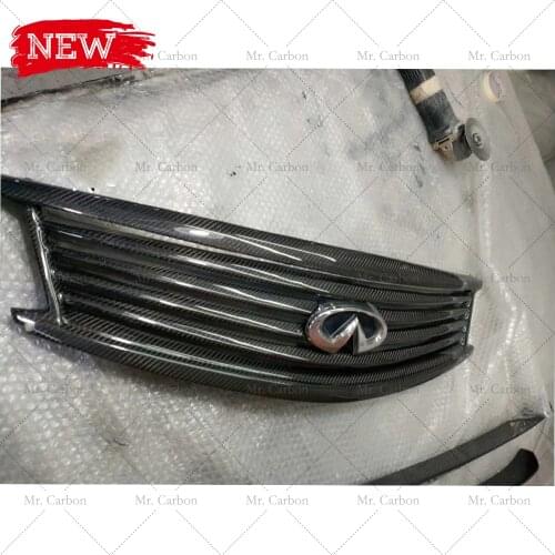 FOR INFINITI G37 G35 G25 4-DOOR CARBON FIBER GRILL TRIM BODY KIT TUNING PART FOR G35 G37 CARBON FRONT BUMPER GRILLS RACING