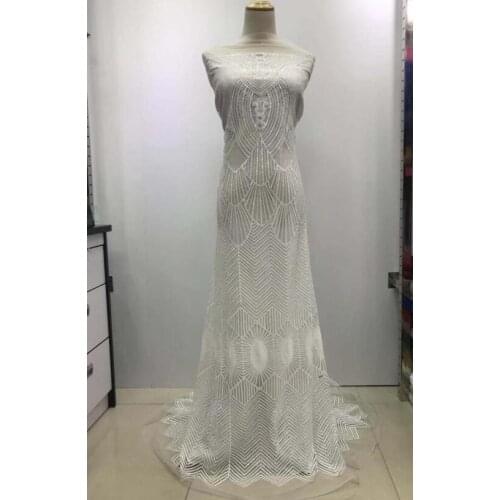 Special SYJ-91017 french sequins net Lace 5yard/lot embroidered Lace Fabric For fashion show