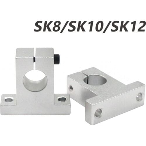 4pcs SK8 8mm/SK10 10mm/SK12 12mm/SK16 16mm/SK20 20mm Shaft Support Linear Shaft Support Linear Rod CNC Router