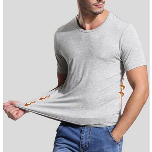 Look thin Hot Mens Soft Quality Bamboo Fiber Round Neck T-Shirt Undershirts Tops