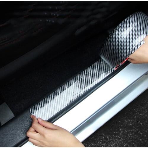 Carbon Fiber Car Door Side Sill Scuff Plate Cover Panel Protector Trim Decor MYT-10