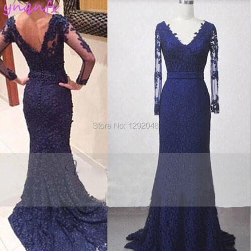 YNQNFS M90 Gala Jurken Vestidos Elegantes Royal Blue Dress Mother of the Bride Lace Dresses Groom Mother Outfits Formal Gown