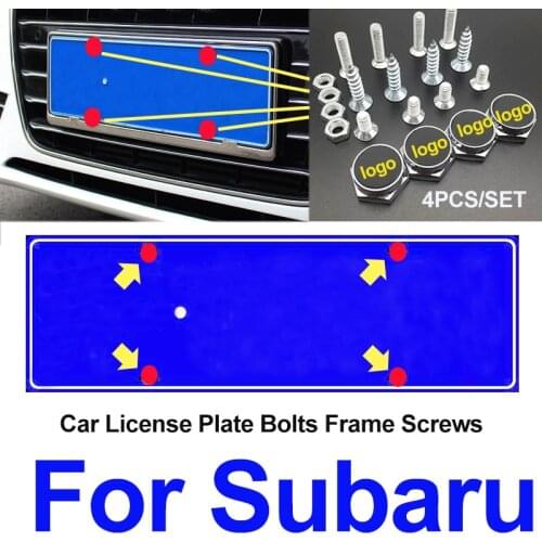 1set Car Styling License Plate Frames Screw Cap Covers for Tribeca Legacy Outback Impreza Forester Impreza WRX ST Accessory