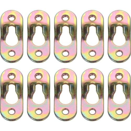 10pcs Metal Keyhole Mirror Frame Hooks Hanger Fasteners Picture Hanger For Picture Photo Frame Furnniture Cabinet with Screws