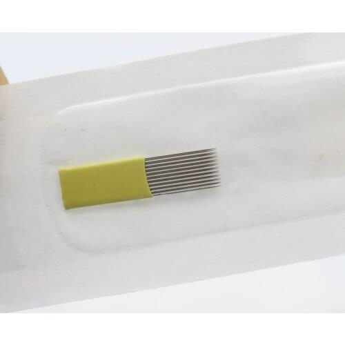 100pcs /lot 21 Pin Flat Fog Double Row Microblading Tattoo Needles Permanent Makeup Eyebrow Tattoo Blade For Shading Eyebrow