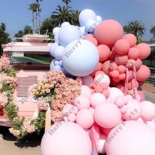 134Pcs Macaron Pink Blue Balloons Garland Arch Kit Retro Pink Birthday Wedding Anniversary Party Decoration Baby Shower Supplies