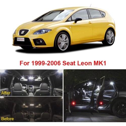 15pcs White Canbus LED Interior Reading Dome Map Light Bulbs Kit for Seat Leon MK1 1M 1M1 Hatchback 1999-2006 Car Accessories