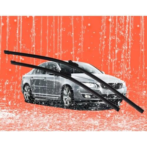 2 pcs Front Windshield Bracketless Wiper Blades Set 26"+19" Fit for Volvo S80 C30 C70 S40 S60