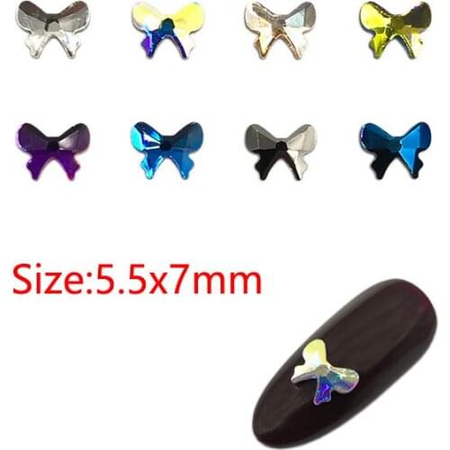 30/100Pcs Nail Art Rhinestones 5.5x7mm Butterfly Flatback Glass Crystals Stones Manicure Nail Art Charms Gem Jewelry Decoration