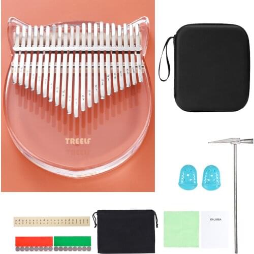 Treelf TF-21C 21 key Kalimba Acrylic Thumb Piano 21 Keys Mbira Transparent Keyboard Instrument