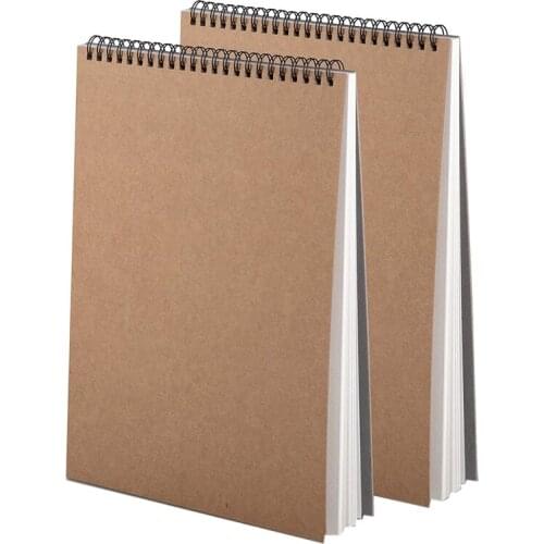 A4 Sketch Book Drawing Pad Paper Art Supplies 60 Pages (30 Sheets) Sketchpad Spiral Bound Hardcover Kraft Cover Portrait