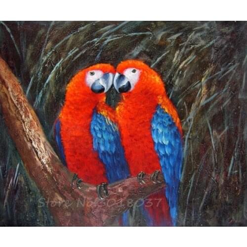 Diamond Mosaic Diy Diamond Embroidery Affectionate Red Parrot Lovers Diamond Painting Cross Stitch Floral Rhinestone Decoration