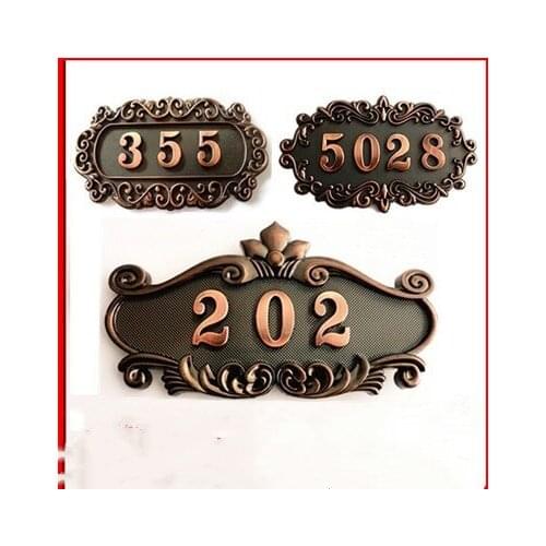 Antique bronze House number retro style as room number 3 to 4 numbers personalized door apartment Hotel