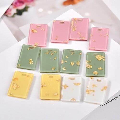 Free Shipping 50pcs 16*27MM Glitter Plastic Resin Rectangle Pendant Charms Fit Earrings Necklace Ornament Accessories DIY Charm