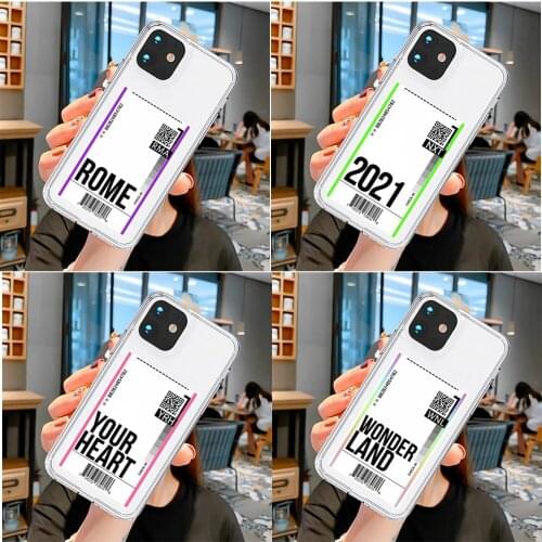 2021 Retro Code Label travel Air tickets Phone Case for IPhone 12 Mini 5 6 6S 7 8 SE Plus X XS XR 11 Pro Max Funda Soft Silicone