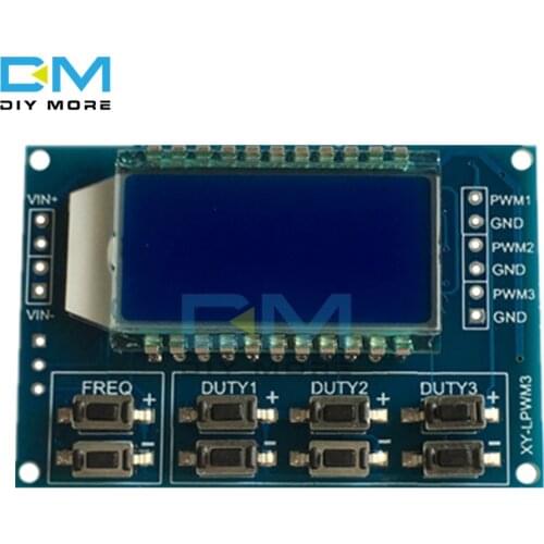 DC 3.3V-30V PWM Pulse Signal Generator Module 3 Channel Frequency 1Hz-150Khz Duty Cycle Adjustable Module LCD Display