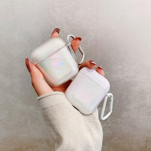 For Airpods Case 3D Glitter Luxury Waterdrop Rainbow Shockprrof Portable Cover For Airpods Airpods Pro Hard Pu+Pc Cases Capa IMD