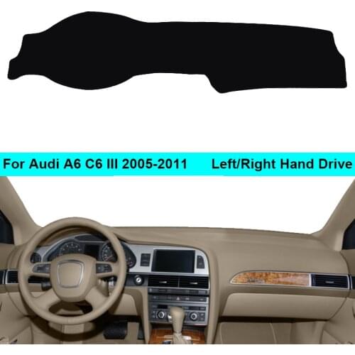 For Audi A6 C6 III 2005 - 2011 LHD RHD 2 Layers Car Dashboard Cover Carpet Cape Rug Shade Carpet Dashmat Pad 2010 2009 2008 2007