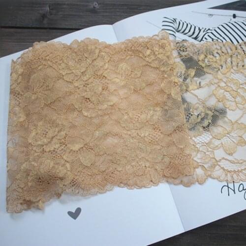 19cm 7.48inch wide-3yards/lot Hair Decoration Gold Elastic Stretch Corded Tulle LaceTrim for Garment Decoration