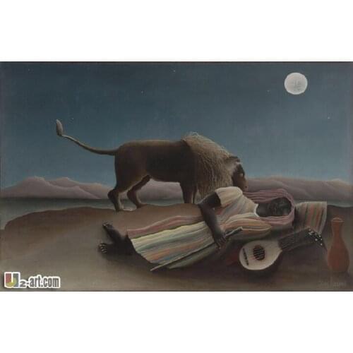Canvas Prints (Henri Rousseau the Sleeping Gypsy) Free shipping modern art painting home decoration artwork printing Animal-070