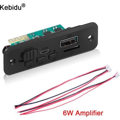 Kebidu DC 5V MP3 WMA Decoder Board Audio Module USB TF Radio Wireless FM Receiver Bluetooth MP3 Player 2 x 3W Amplifier For Car
