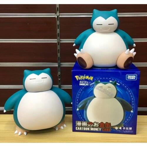 Pokemon Coin Piggy Bank Stand Sit Snorlax Money Saving Box PVC Storage Tank Kid Room Ornaments Toy Collection Decoration Gift