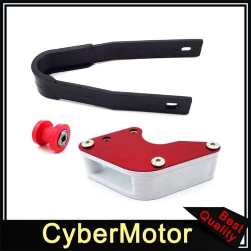 Red 10mm Chain Roller + Chain Guide Guard + Chain Slider For 50cc-160cc Chinese Kayo Lifan YX Pit Dirt Trail Bike Motorcycle