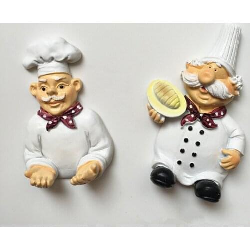 Hand-painted Cartoon Cute Chef Refrigerator Magnet High-grade Resin Fine Fridge Magnets Home Decortion Magnetic Stickers