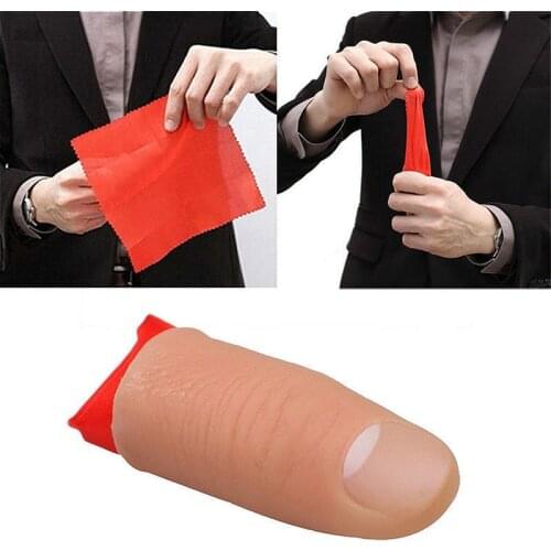 Fashion Magic Tricks Revery Props Close Up Vanish Appearing Plastic Finger Thumb Tip Red Silk Clothing