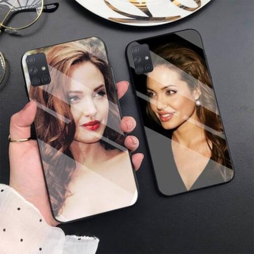 Star Angelina Jolie Soft Cover Phone Case For Samsung S6 7edge 8 9 10e 20plus S20 Ultra Note8 9 10pro A72018 Tempered Glass