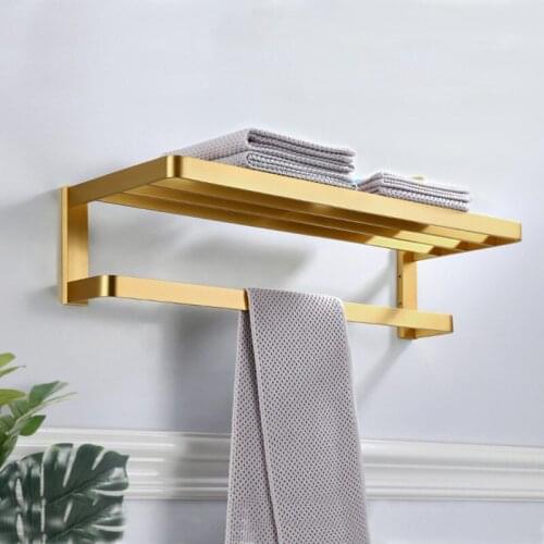 Bathroom Accessories Set Copper Towel Rack Towel Bar Corner Shelf Tissue Holder Toilet Paper Rack Bath Hardware set Brushed Gold