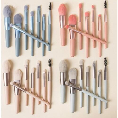 8Pcs Make Up Brushes Set Makeup Brush Kit for Foundation Powder Highlighter Face and Eyeshadow Blending Cosmetic Tool Portable