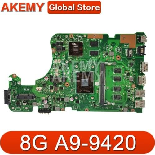 NEW AKEMY X555QG Laptop Motherboard for ASUS X555Q X555B X555BP K555B A555B K555Q original Mainboard 8GB-RAM A9-CPU R5-M420